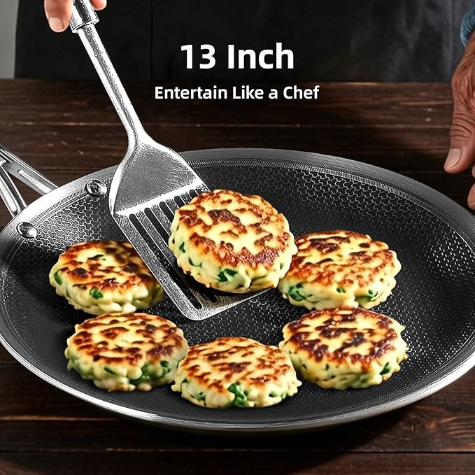 13 In Hybrid Ceramic Nonstick Stainless Steel Griddle Pan - Deluxe Cookware
