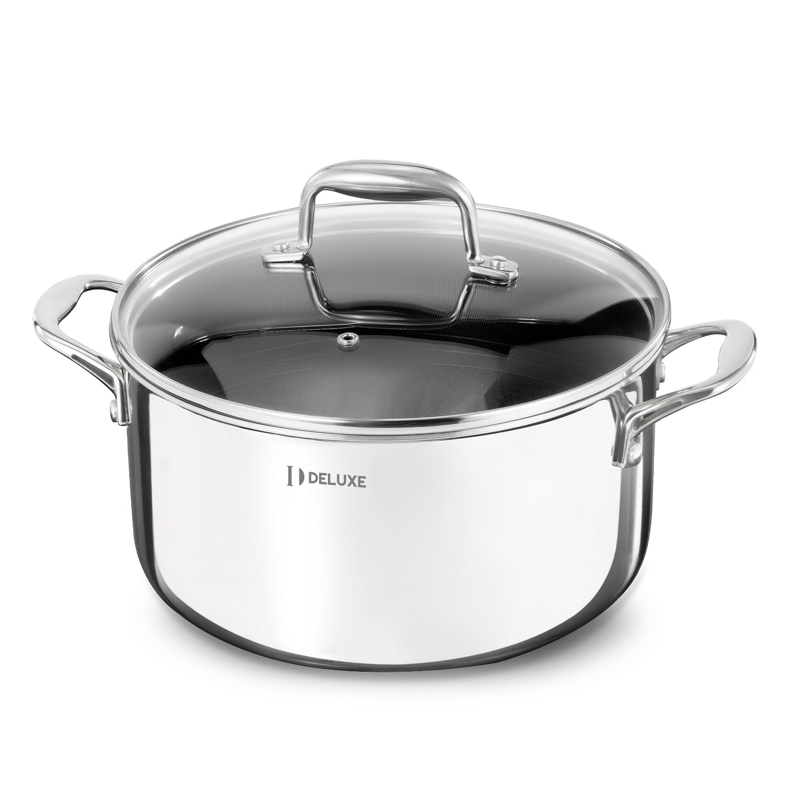 5.4 Qt Hybrid Ceramic Nonstick Stainless Steel Dutch Oven with Lid - Deluxe Cookware