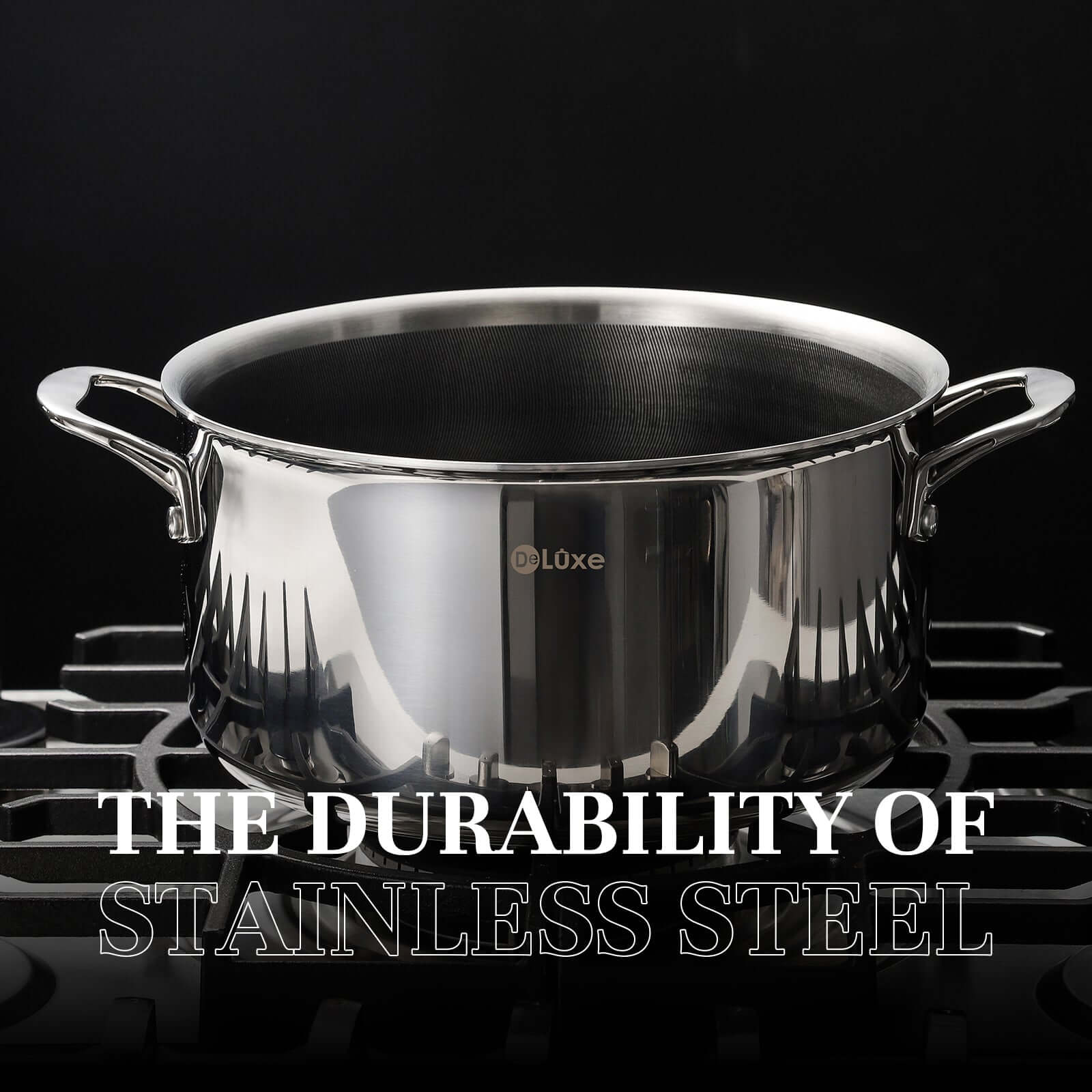 Non toxic soup pot with stainless steel base and ceramic coating