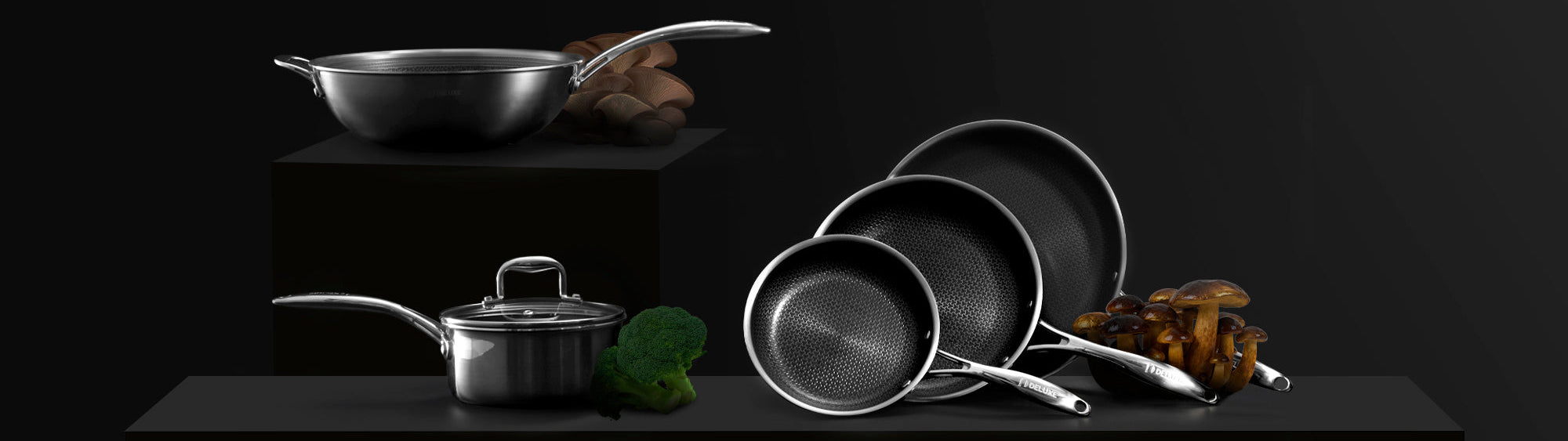 iDeluxeCookware hybrid ceramic nonstick cookware collection category banner