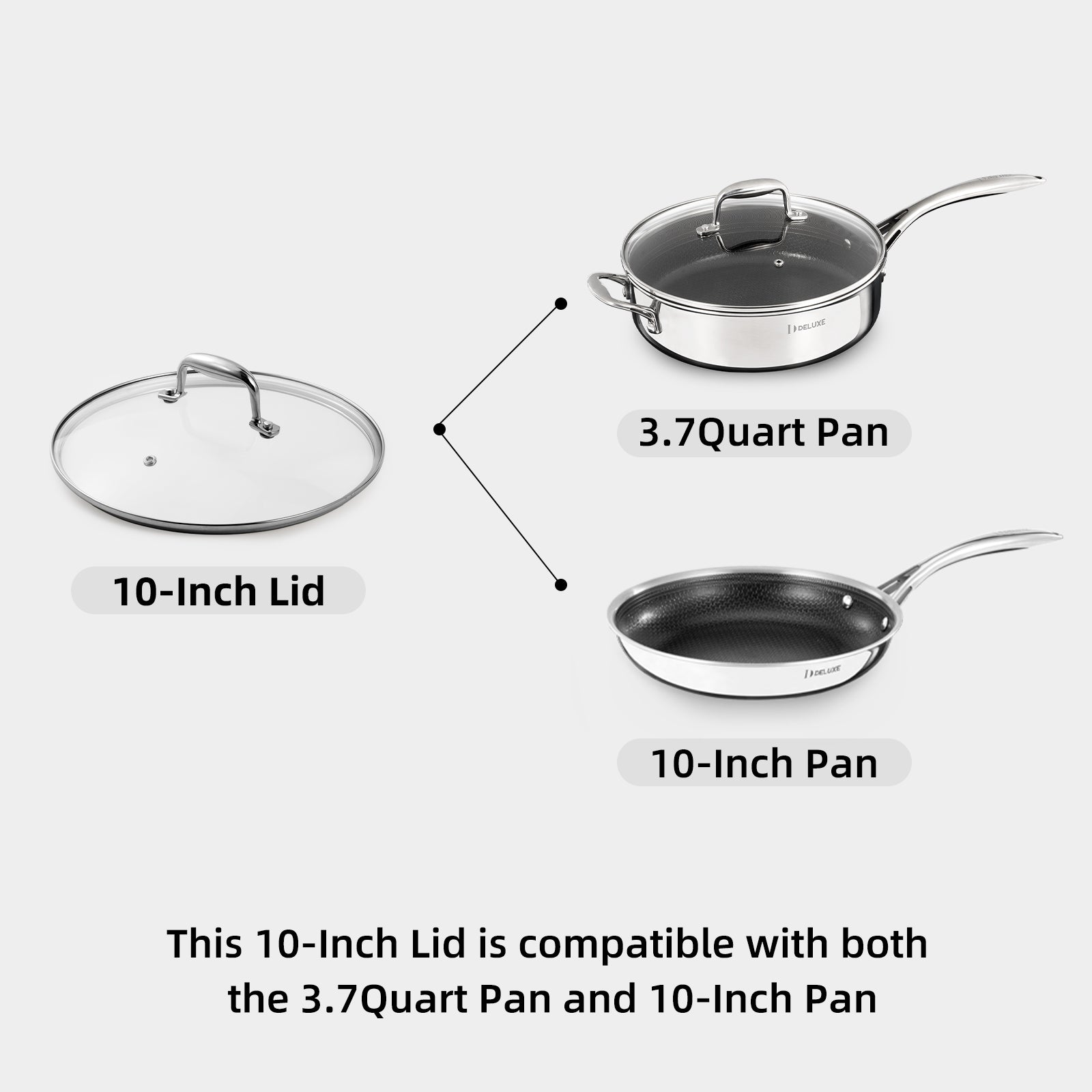 Tempered Glass Lid for Hybrid Cookware - Deluxe Cookware