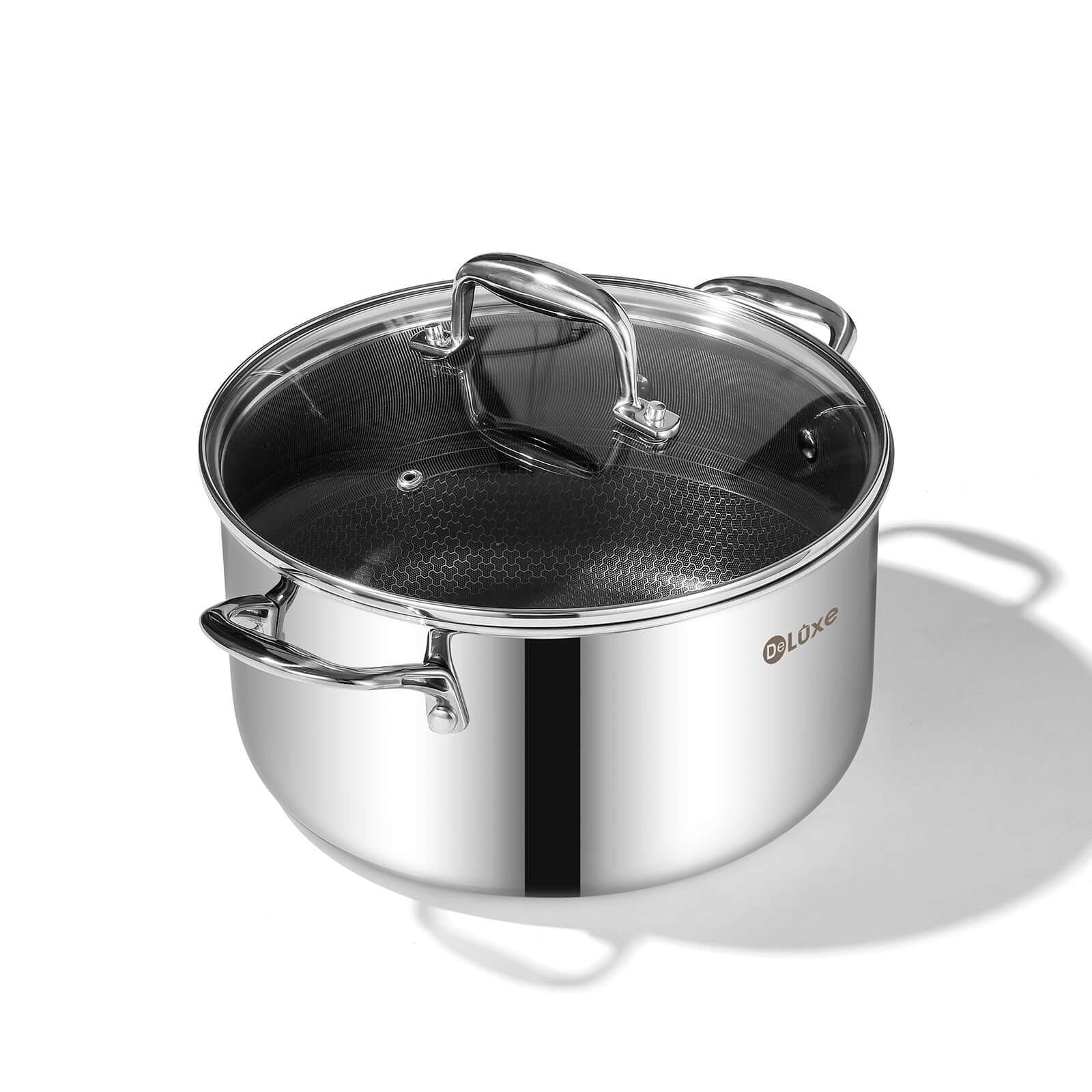 5 quart stainless steel ceramic hybrid Dutch oven pot with lid – Deluxe Cookware