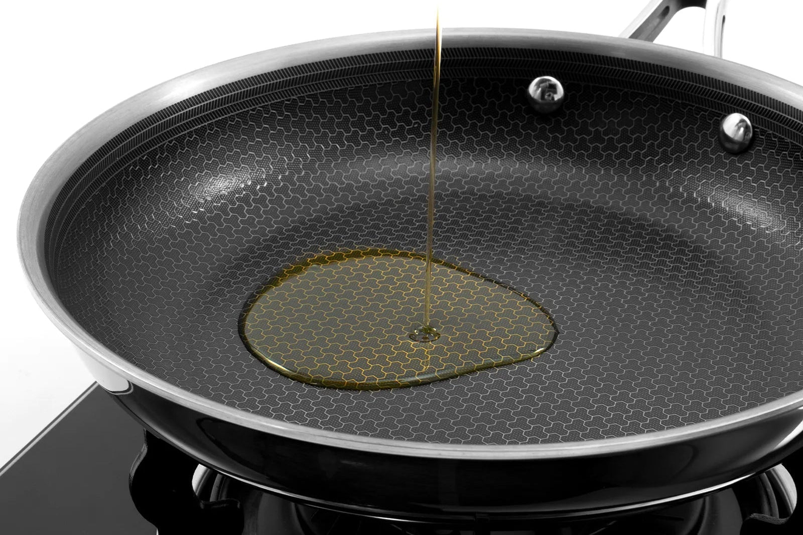 iDeluxeCookware proper use guide adding cooking oil to nonstick frying pan