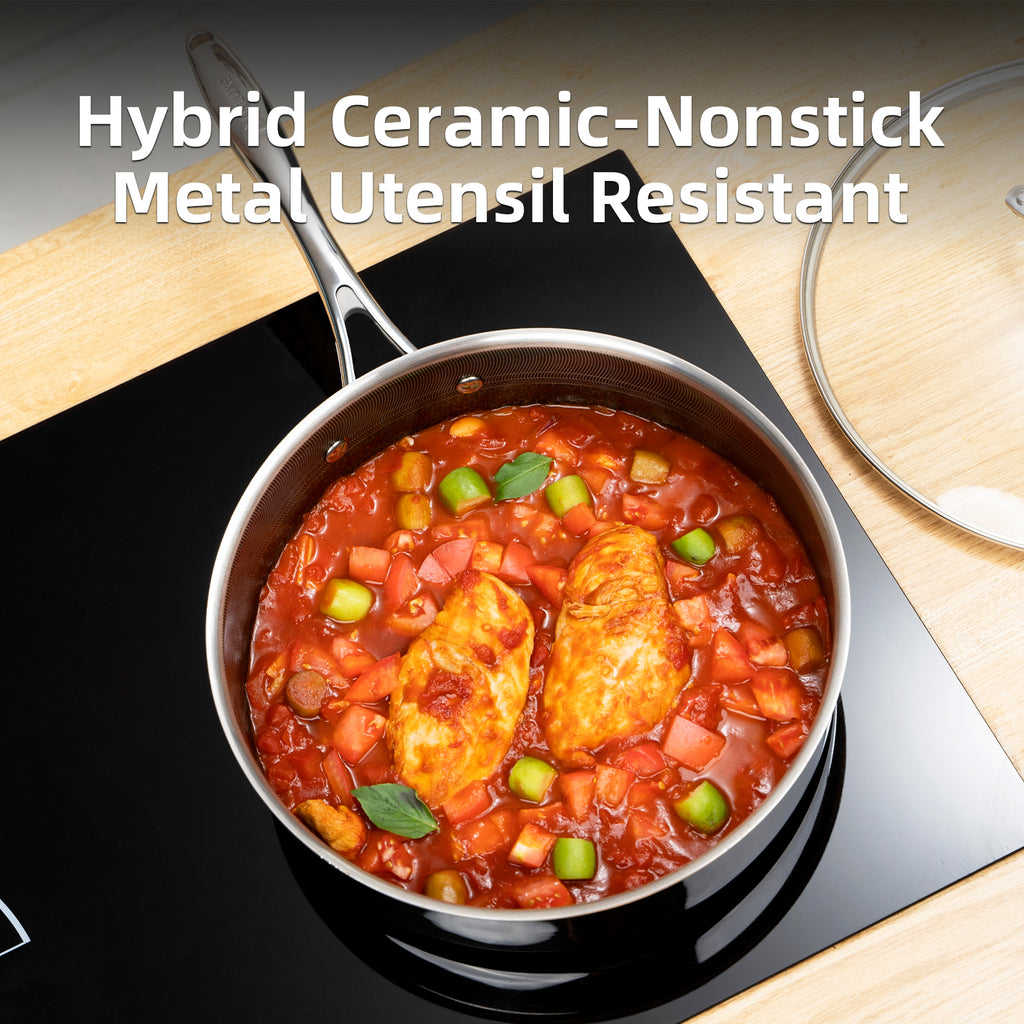 5 Qt Hybrid Deep Sauté Pan with Lid
