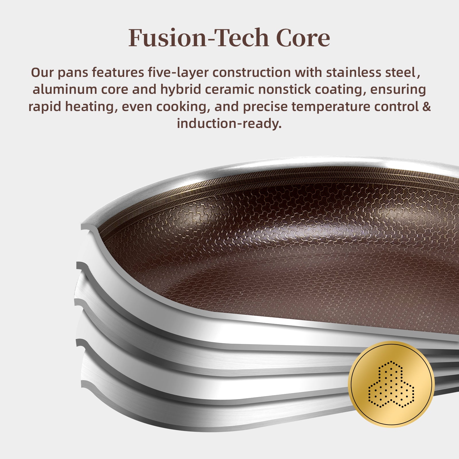 13-Piece Hybrid Ceramic Nonstick Stainless Steel Cookware Set (Burgundy) - Deluxe Cookware