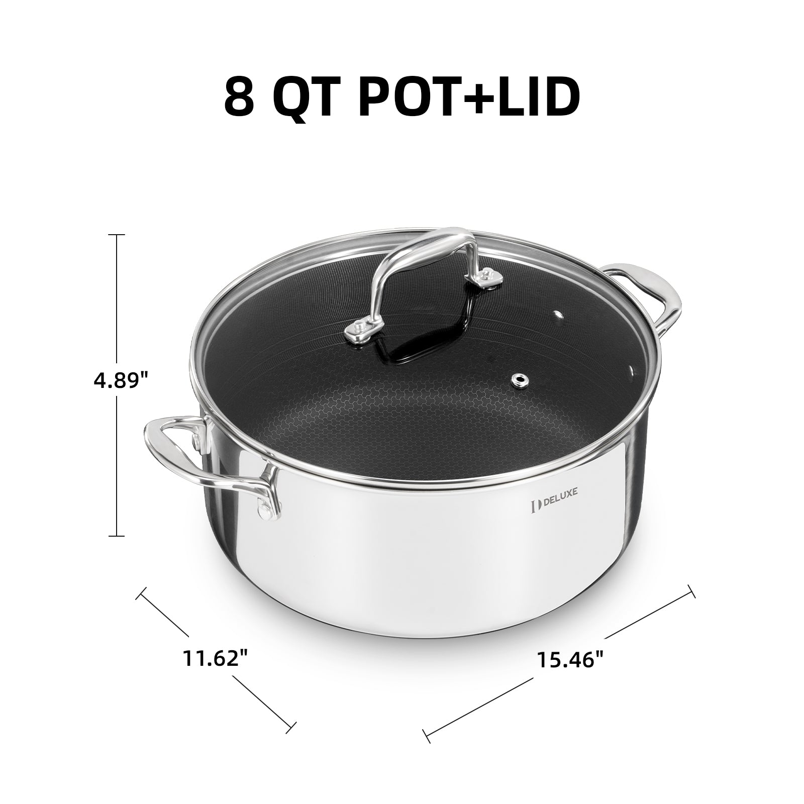 8 Qt Hybrid Ceramic Dutch Oven | Stainless Steel