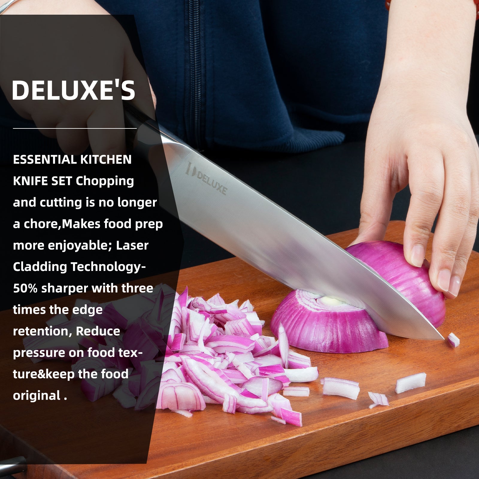 DELUXE 6 Pcs Kitchen Knife Sets - Deluxe Cookware