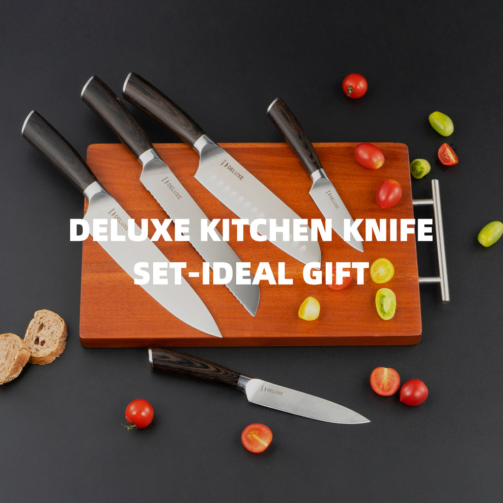 DELUXE 6 Pcs Kitchen Knife Sets - Deluxe Cookware