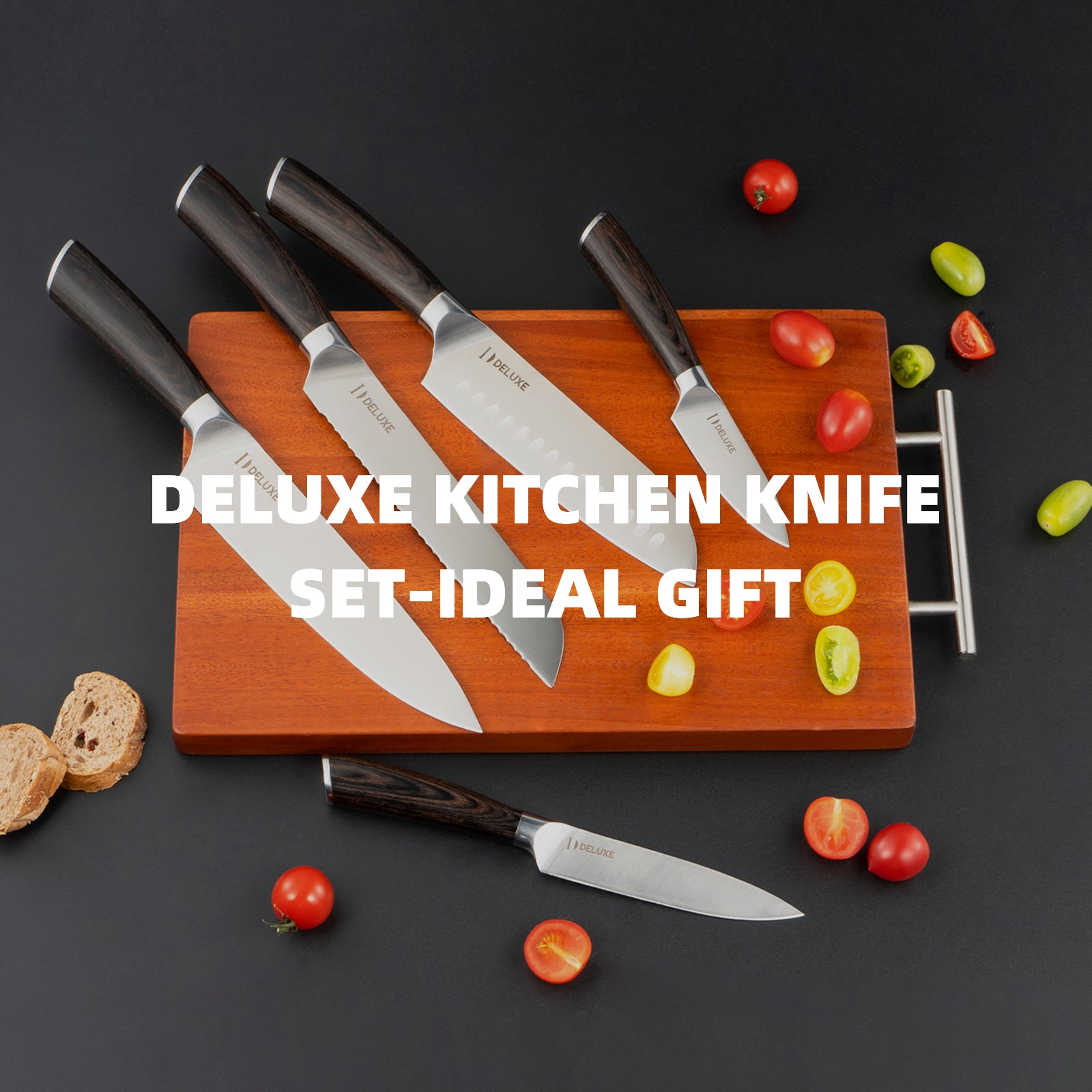 DELUXE 6 Pcs Kitchen Knife Sets - Deluxe Cookware