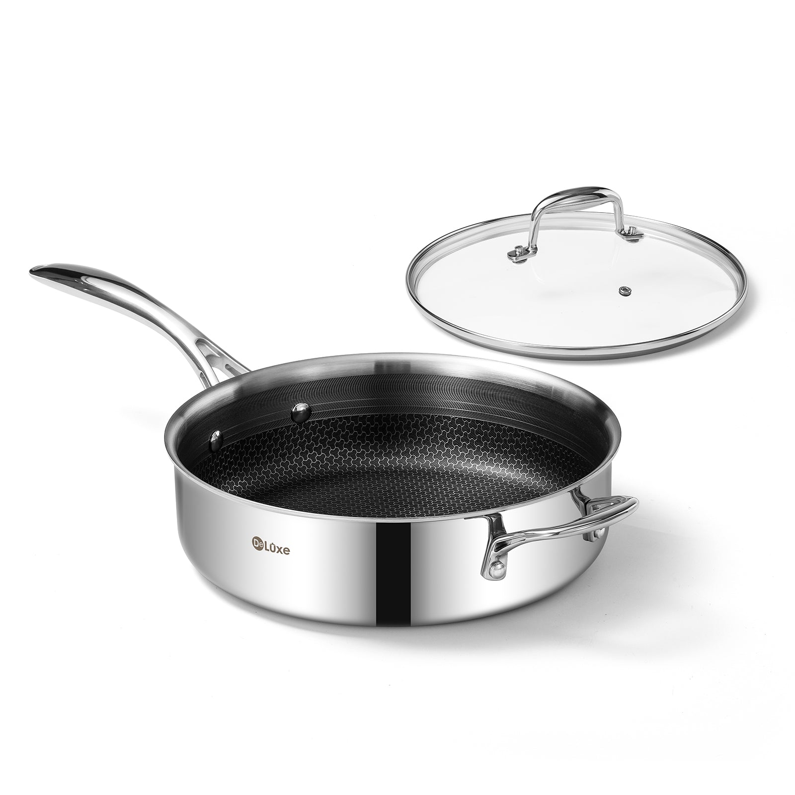 Deluxe Hybrid 3.7QT Deep Sauté Pan with Lid - Deluxe Cookware