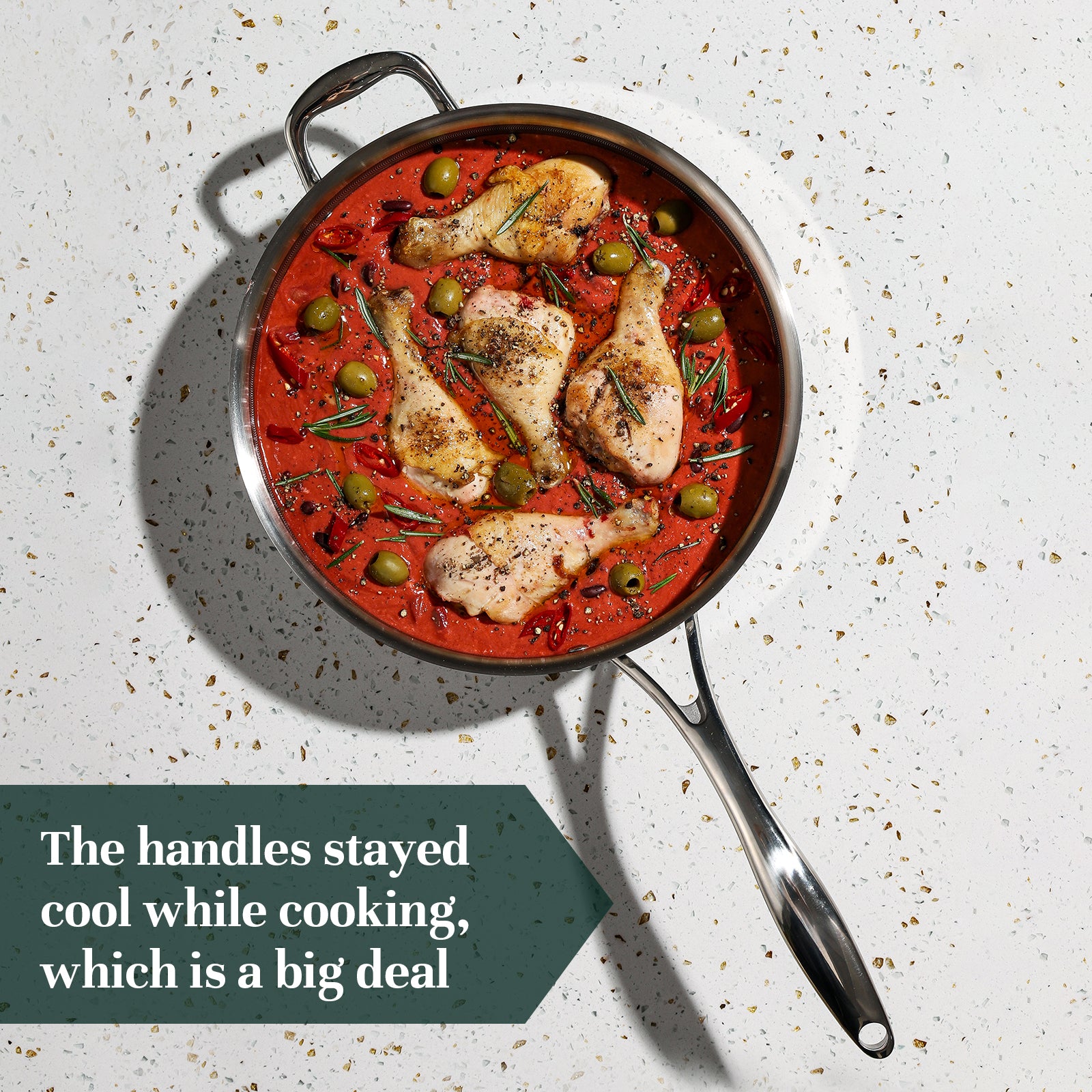 Deluxe Hybrid 3.7QT Deep Sauté Pan with Lid - Deluxe Cookware