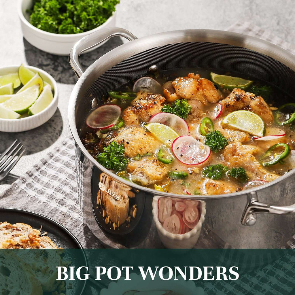 Ceramic big soup pot with lid – ideal for stews and boiling