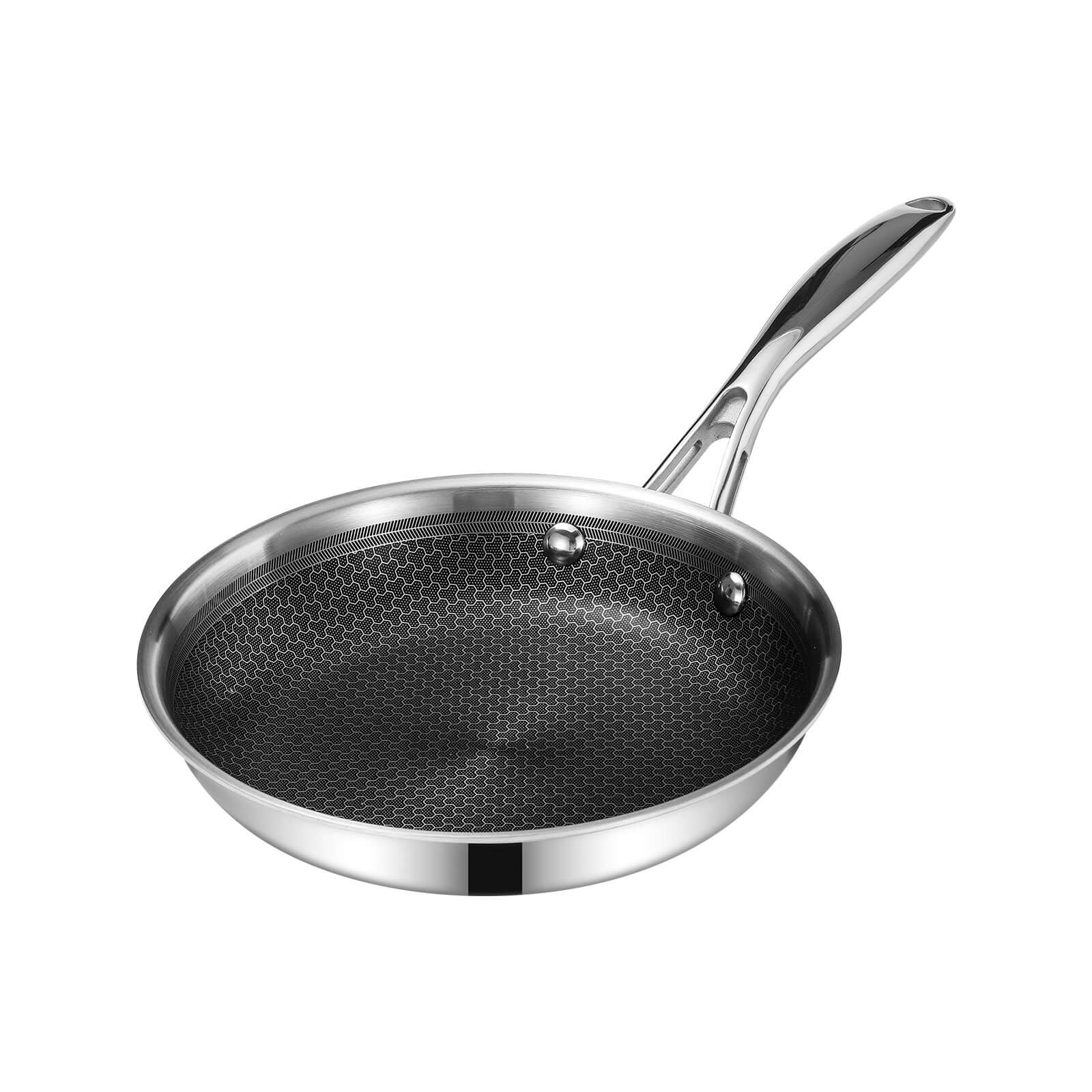 8 inch hybrid frying pan with ceramic non-stick and stainless steel base