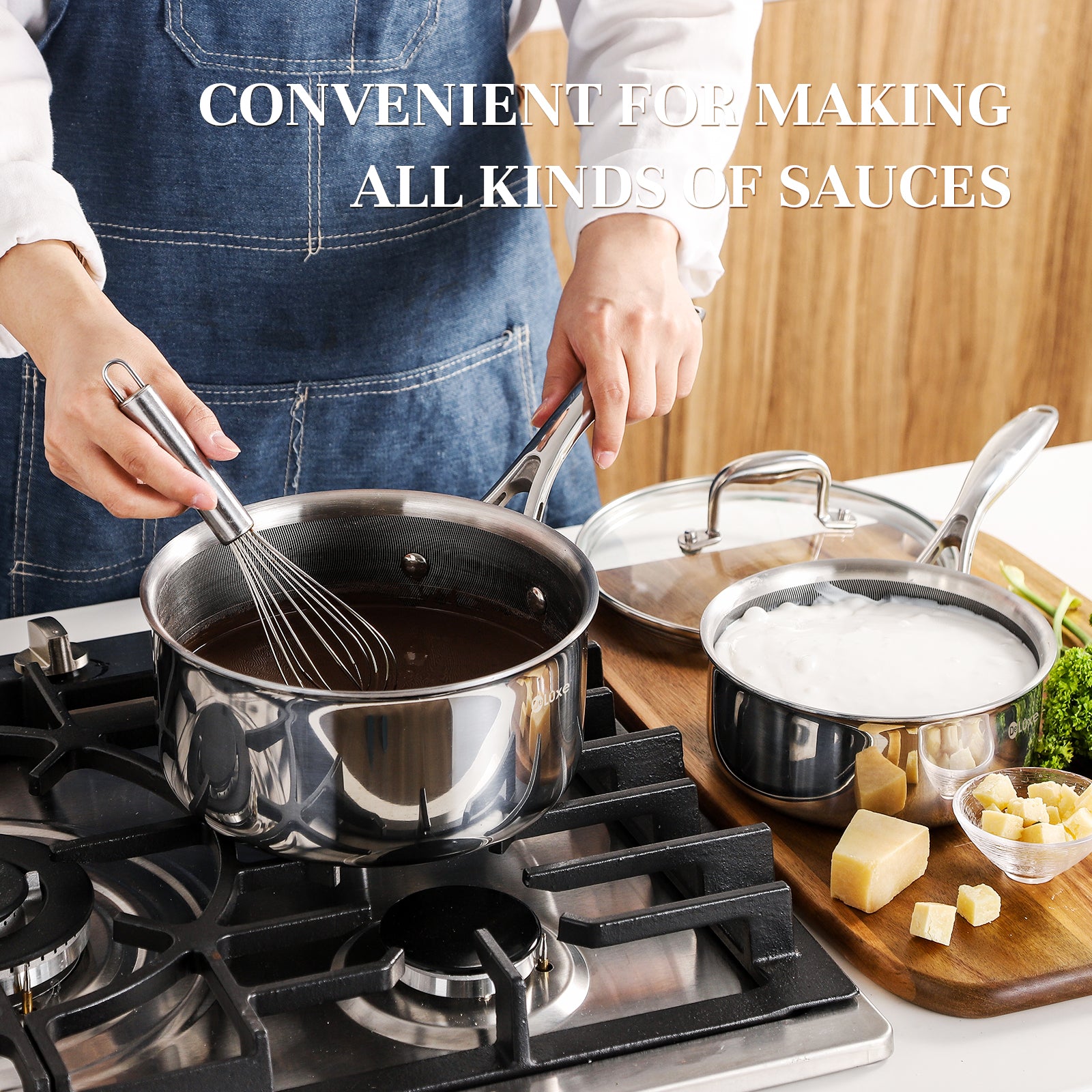 DELUXE Hybrid Ceramic Nonstick 3-Quart Saucepan - Deluxe Cookware