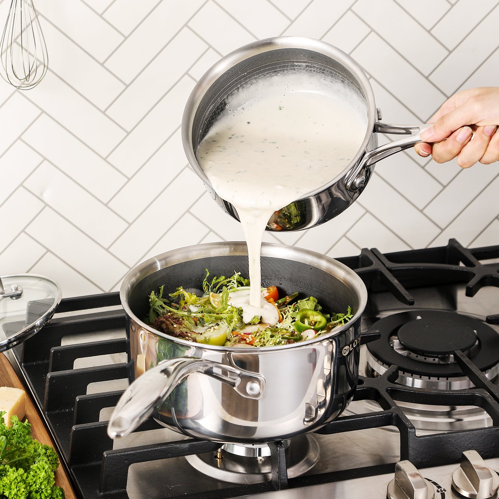 DELUXE Hybrid Ceramic Nonstick 3-Quart Saucepan - Deluxe Cookware